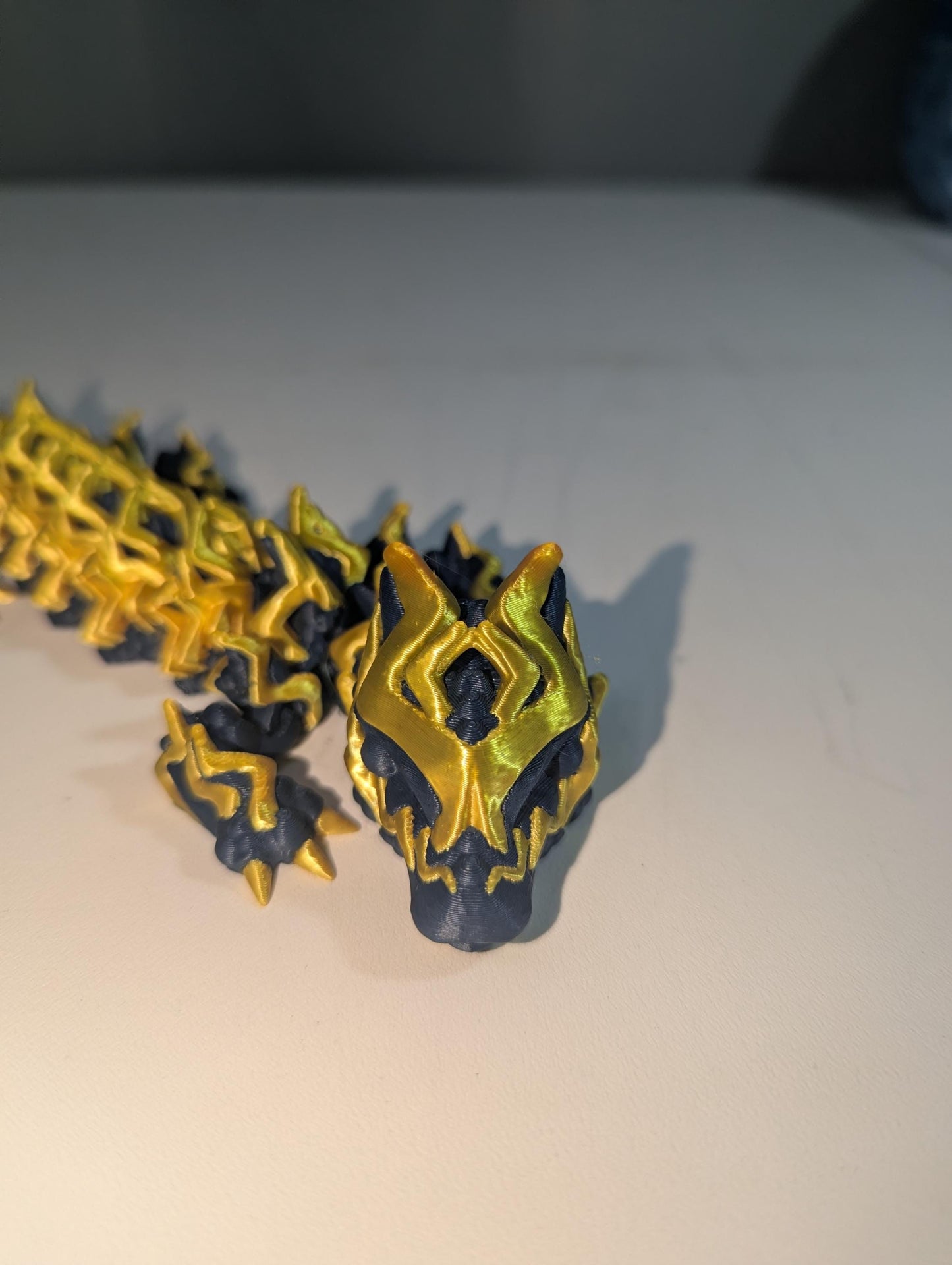Storm Dragon Tempest 3D-Printed Articulated Flexible Lightning Thunder Fantasy Creature Fidget Toy Multiple Sizes