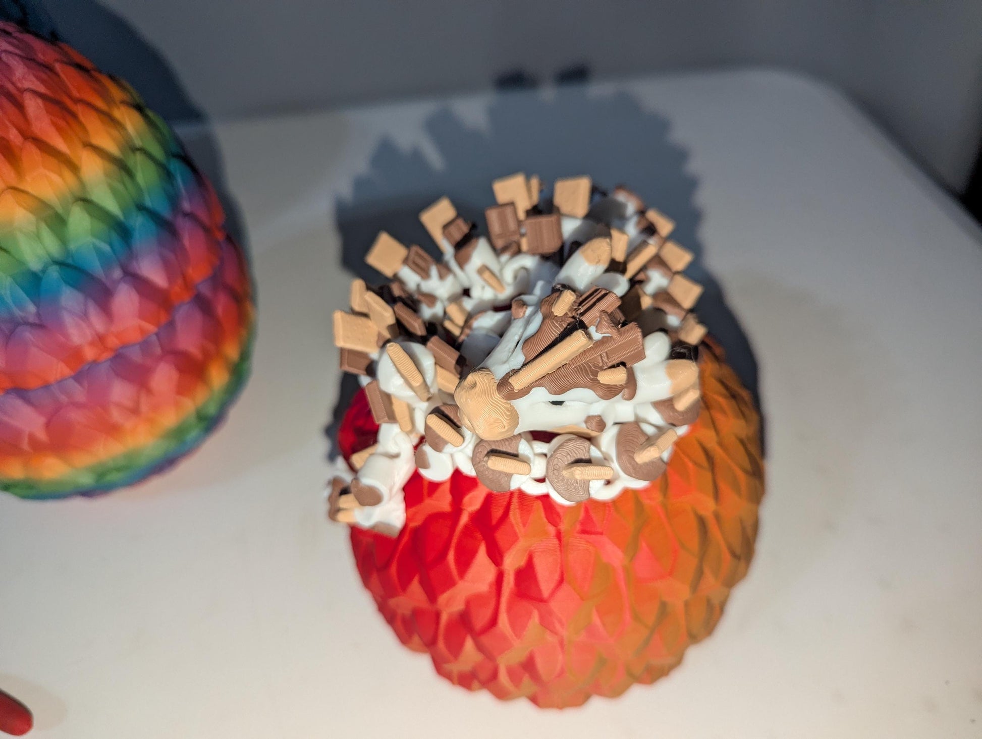 S’mores Dragon Articulated 3D-Printed Flexible Campfire Food Dragon Fantasy Creature Fidget Multiple Sizes