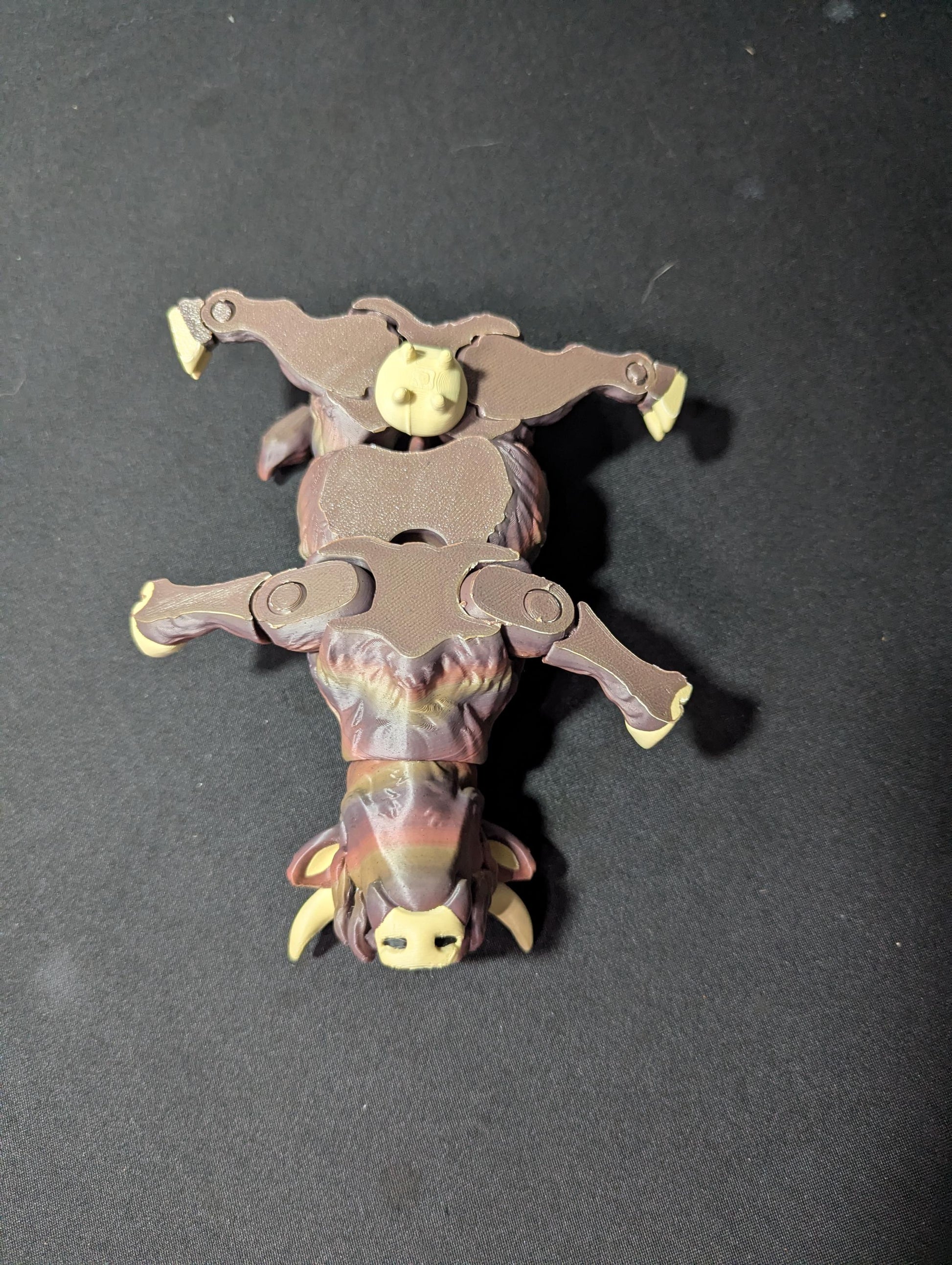 Highland Cow Articulated 3D Printed Flexible Fidget Multi-Joint Head Scottish Farm Animal Toy