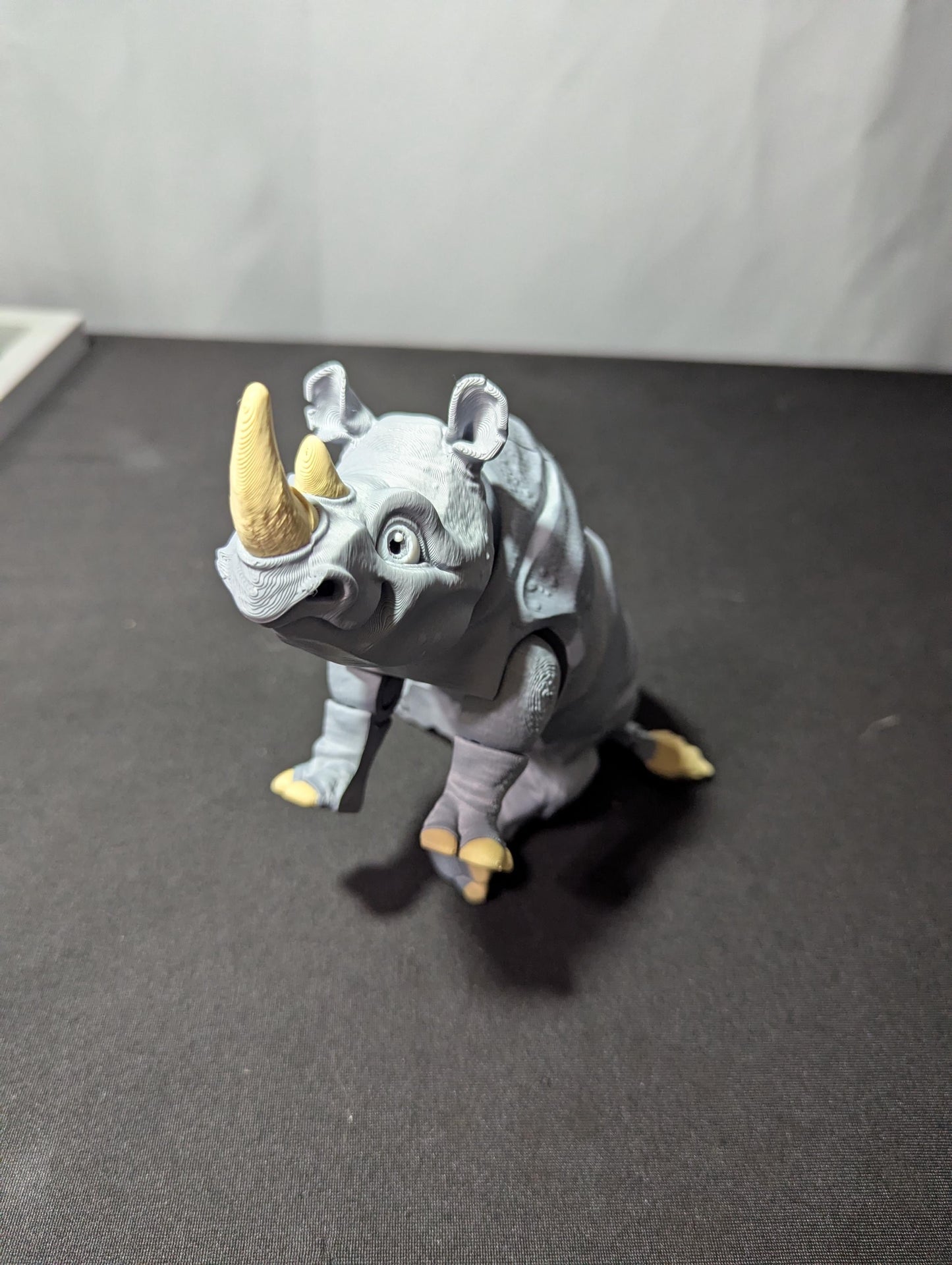 Articulated Rhinoceros • Realistic Poseable Rhino Figurine • 3D Printed Wildlife Collectible