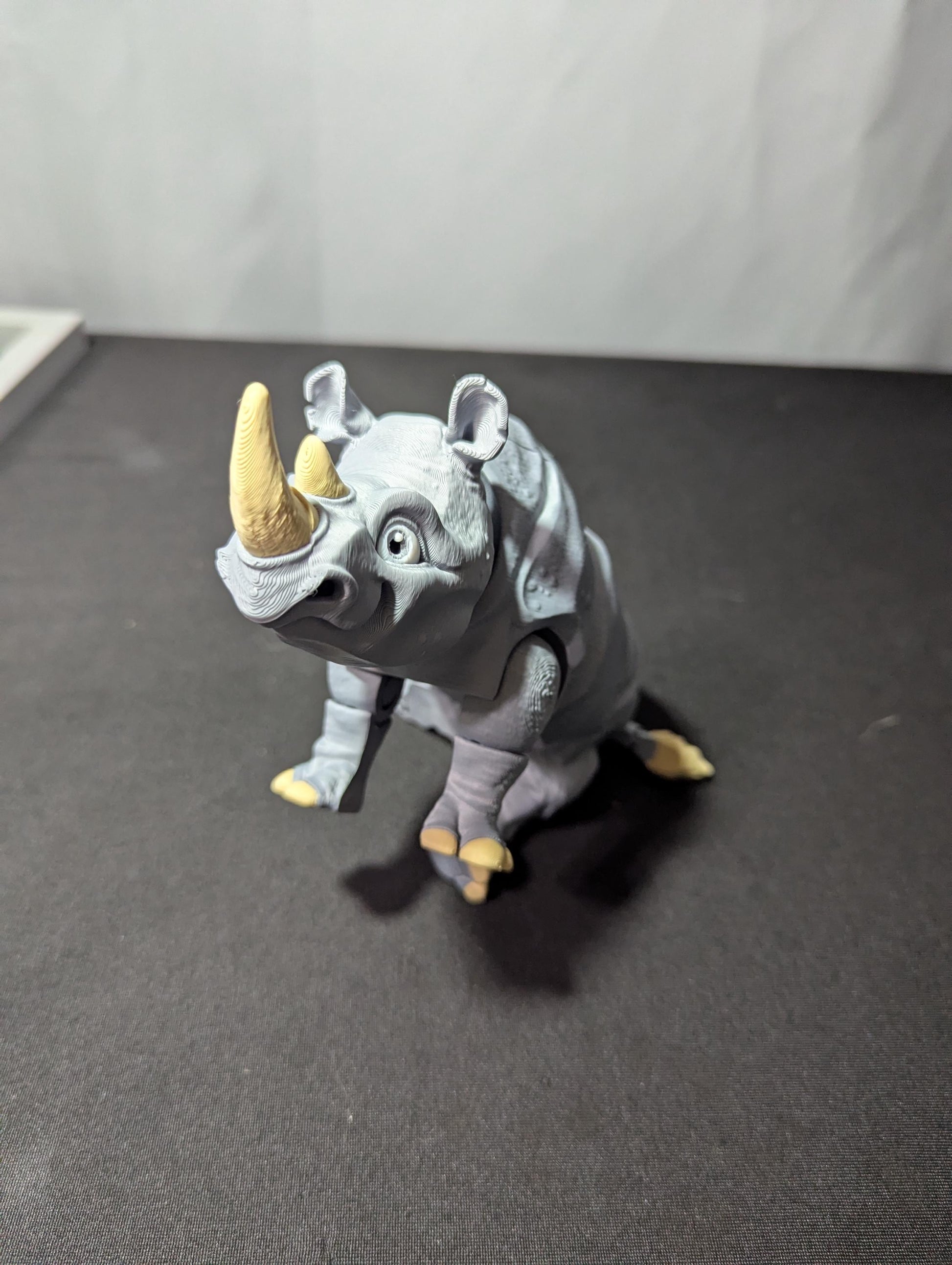 Articulated Rhinoceros • Realistic Poseable Rhino Figurine • 3D Printed Wildlife Collectible