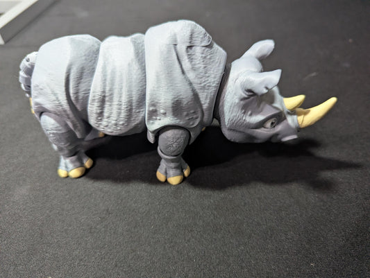 Articulated Rhinoceros • Realistic Poseable Rhino Figurine • 3D Printed Wildlife Collectible