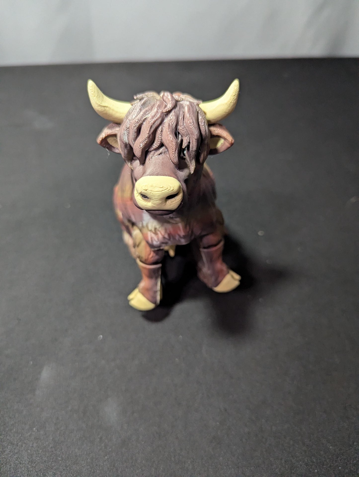Highland Cow Articulated 3D Printed Flexible Fidget Multi-Joint Head Scottish Farm Animal Toy