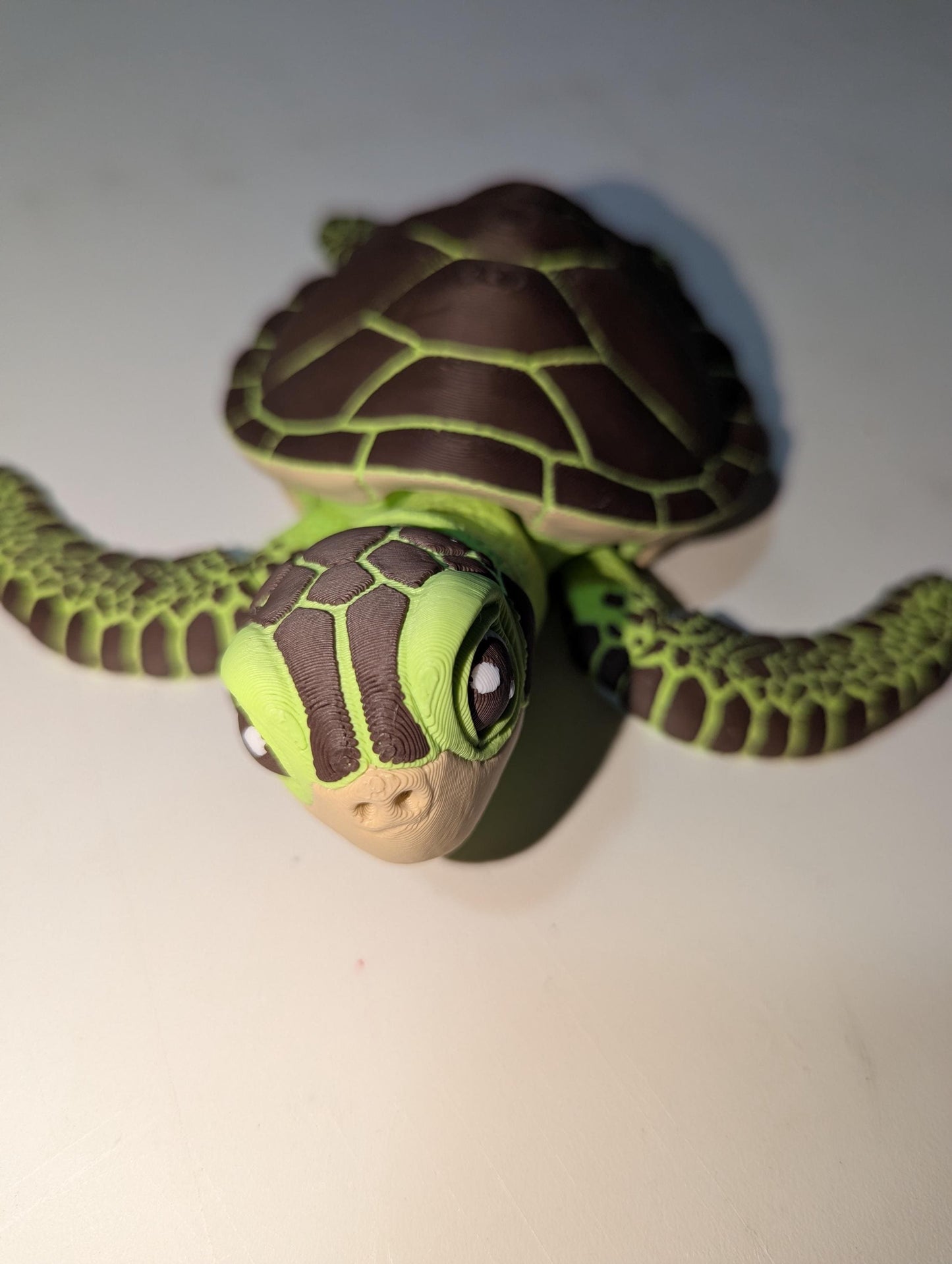 Articulated Sea Turtle Figurine – Flexible 3D Printed Turtle Fidget Toy & Ocean Decor