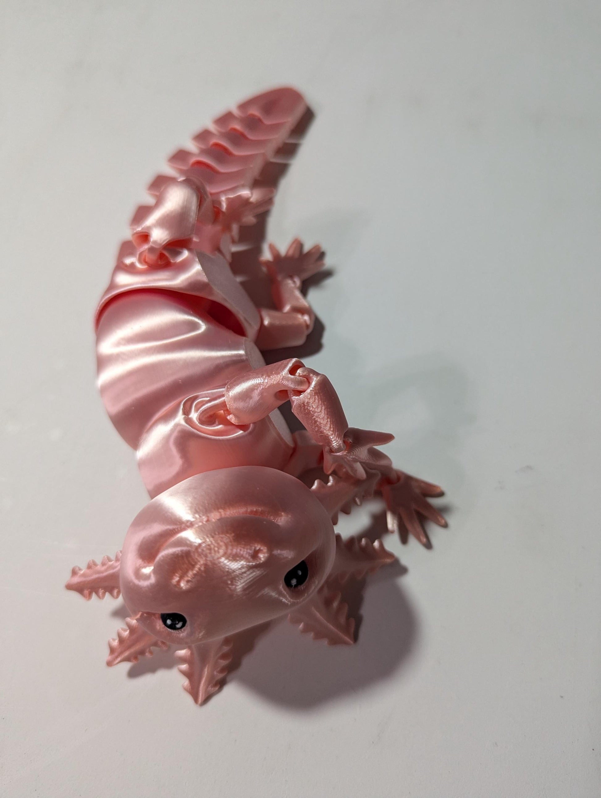 Articulated Axolotl Figurine – Flexible 3D Printed Axolotl Fidget Toy & Desk Collectible
