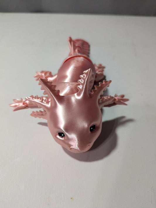 Articulated Axolotl Figurine – Flexible 3D Printed Axolotl Fidget Toy & Desk Collectible