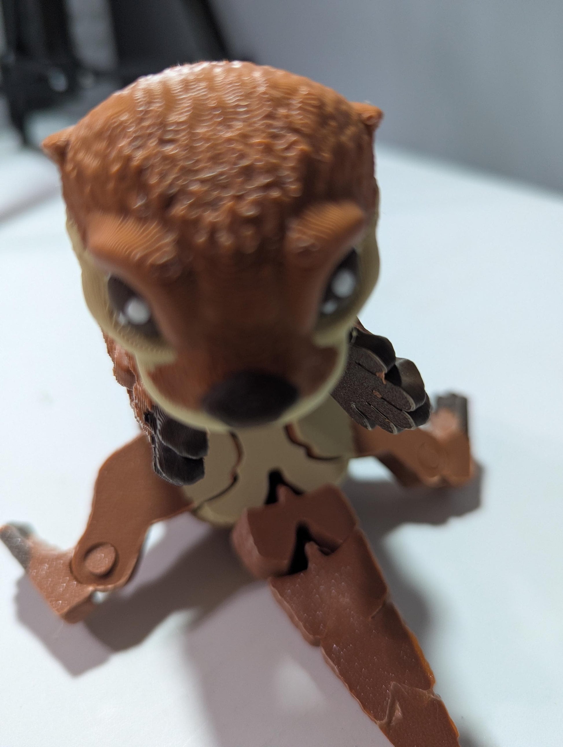 Articulated River Otter Figurine – Flexible 3D Printed Otter Fidget Toy & Desk Collectible