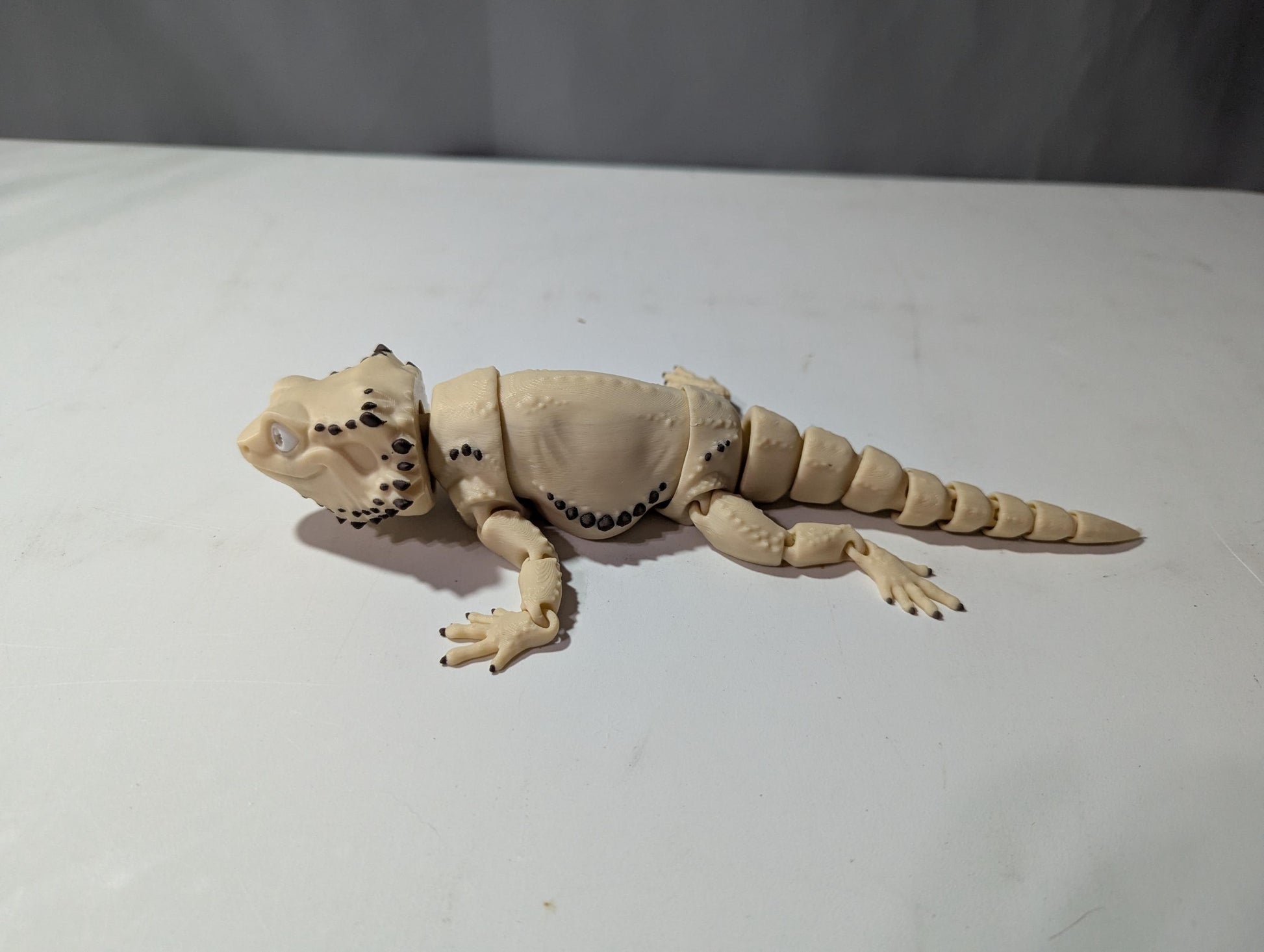 Articulated Bearded Dragon – Flexible 3D Printed Lizard – Poseable Reptile Fidget Toy – Realistic Desk Companion Gift