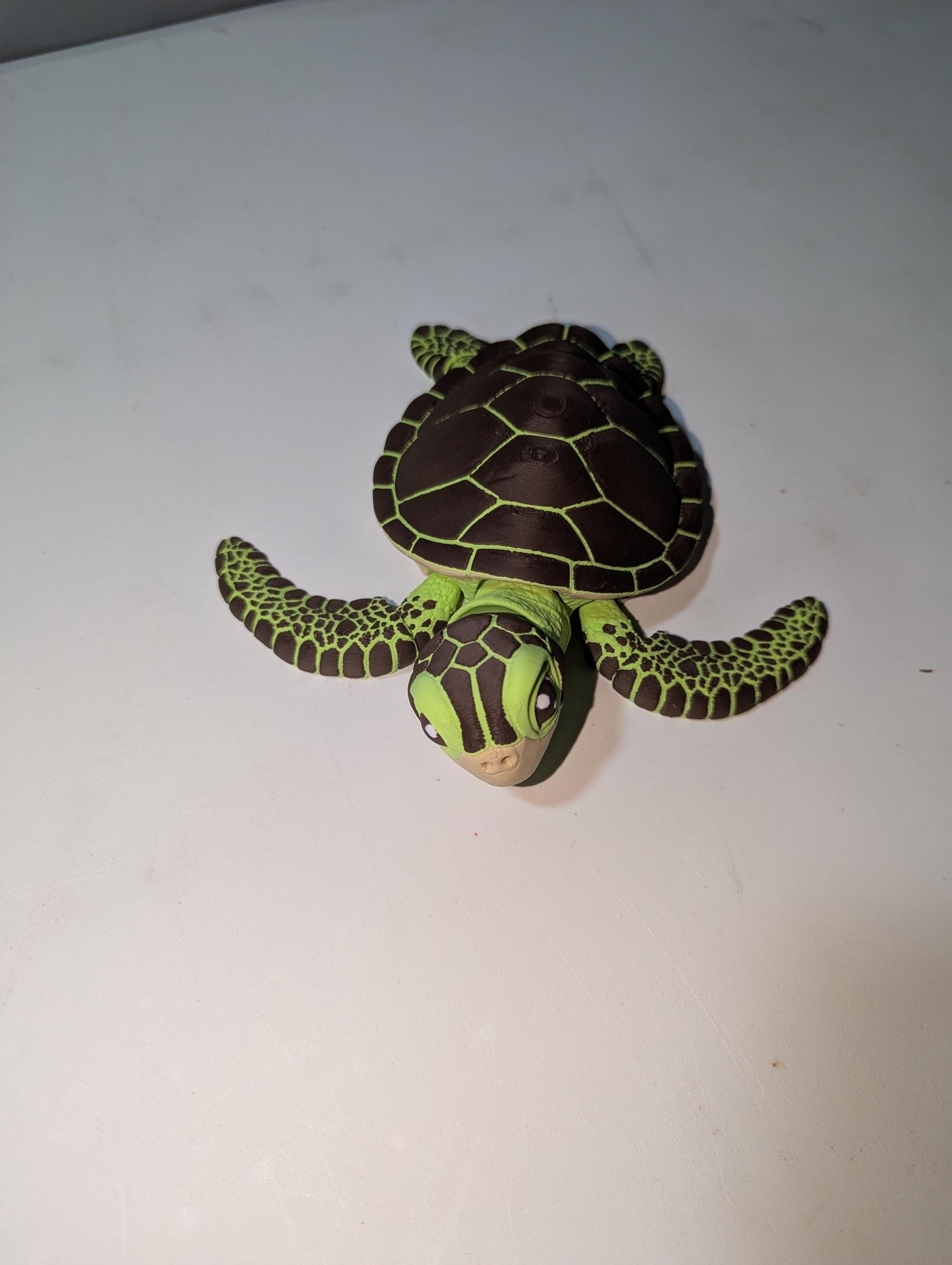 Articulated Sea Turtle Figurine – Flexible 3D Printed Turtle Fidget Toy & Ocean Decor