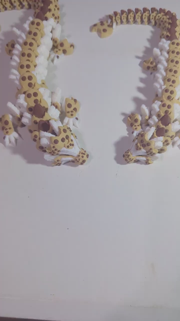 Chocolate Chip Dragon 3D-Printed Articulated Cookie Fantasy Creature Flexible Fidget Toy Collectible Multiple Sizes