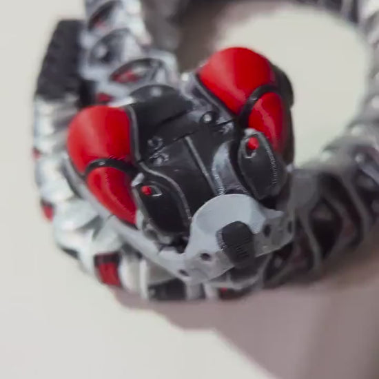 Robotic Articulated Snake – Flexible 3D Printed Fidget Toy – Realistic Poseable Serpent – Desk Toy Gift for Reptile Lovers