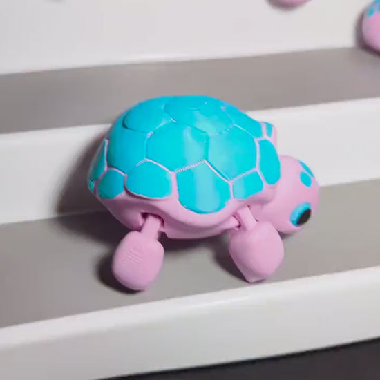 3D Printed Articulated Turtle Fidget Toy – Cute Turtle Desk Pet, Flexible Animal Gift for Kids & Adults, Colorful Collectible Desk Decor