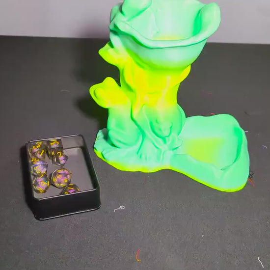 TTRPG Frog Dice Tower Whimsical  3D Printed DnD Dice Roller DnD, Pathfinder & RPG  Druid Themed Dice Tower, Unique DM and player Dice Gift