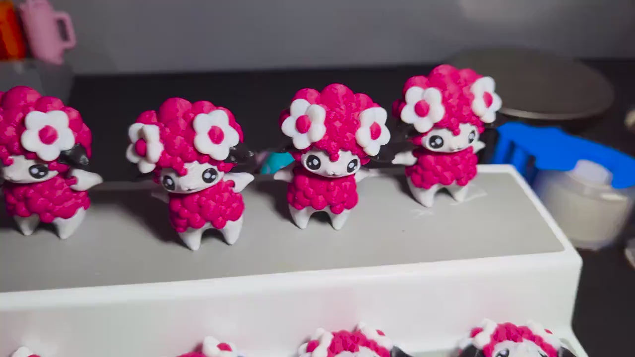 Mini Fantasy Sheep Figure – Cute Pink & White 3D Printed Collectible – Desk Buddy or Gift