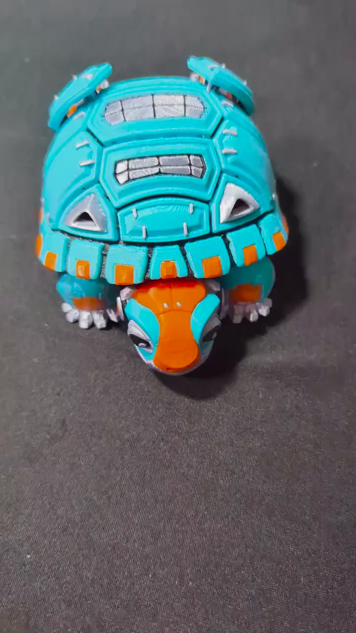 Articulated Turtle Figure – Flexible 3D Printed Turtle Fidget Toy & Desk Collectible