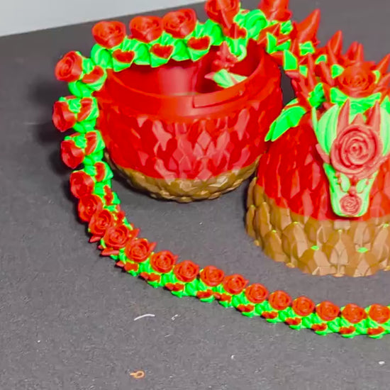 Articulated Rose Dragon 3D Printed Flower Dragon Multi-color Figure fantasy Rose Dragon Flexible Sensory Toy, Stress and Anxiety Relief