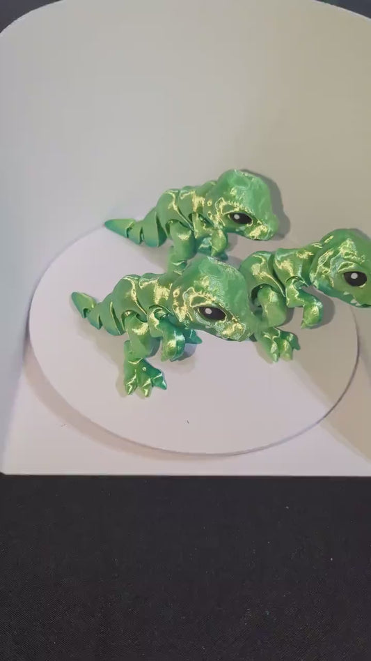 Articulated T-Rex Flexible  3D Printed Dinosaur Colored Eyes, flexible Fidget Dino, Cinder Wing 3d Design ADHD and Anxiety Relief Stress Toy