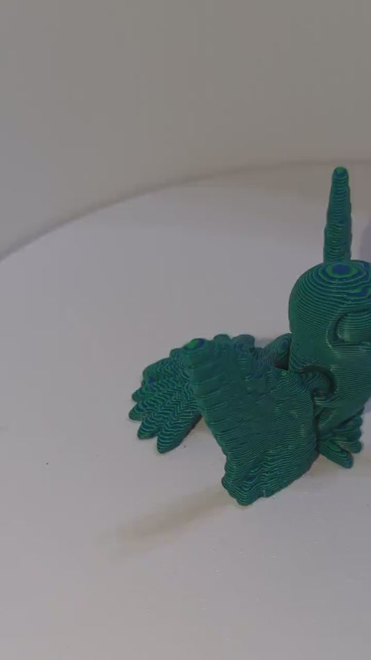 Articulated Hummingbird Statue 3D Printed Movable Wings CinderWing Design poseable desk fidget. Stress anciety Relief ADHD Fidget Toy Dragon