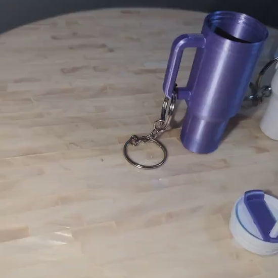 Mini Tumbler Chapstick Holder Keychain – Custom Drink Cup Keyring Accessory – Fun Gift Idea - Chapstick holder- Cute Bag Accessory