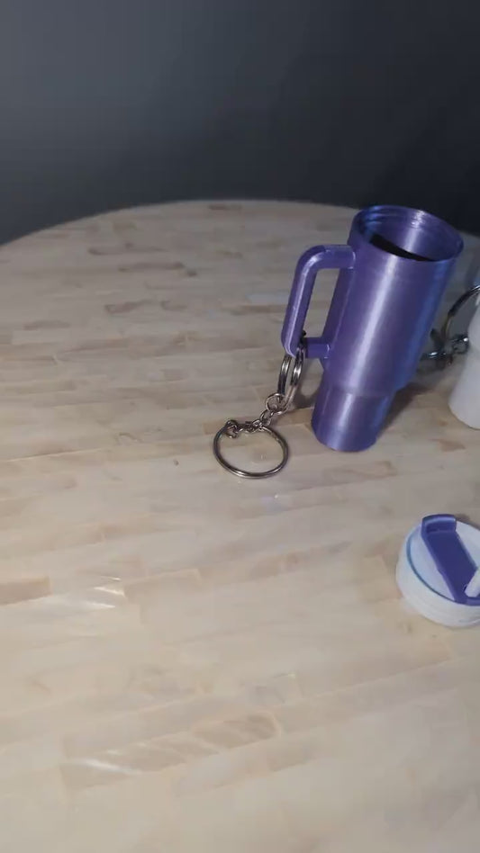 Mini Tumbler Chapstick Holder Keychain – Custom Drink Cup Keyring Accessory – Fun Gift Idea - Chapstick holder- Cute Bag Accessory