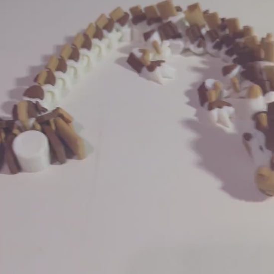 S’mores Dragon Articulated 3D-Printed Flexible Campfire Food Dragon Fantasy Creature Fidget Multiple Sizes