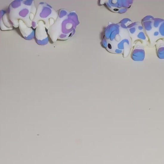 Articulated Baby Cow – 3D Printed Multicolor Lavender & White Cute Cow Figurine – Articulated Fidget Toy – Gift for Animal Lovers