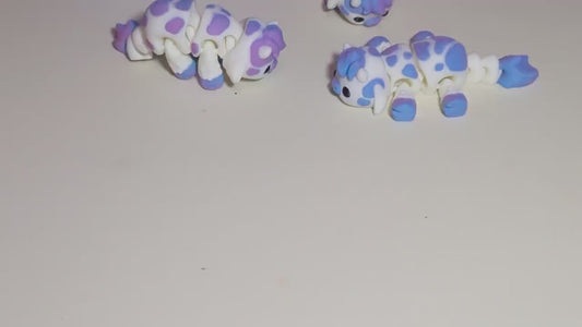 Articulated Baby Cow – 3D Printed Multicolor Lavender & White Cute Cow Figurine – Articulated Fidget Toy – Gift for Animal Lovers