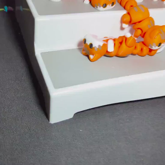 3D Printed Articulated Cat Fidget Toy – Cute Orange Tabby Desk Pet, Flexible Kitty Gift for Cat Lovers, Fun Animal Collectible Decor