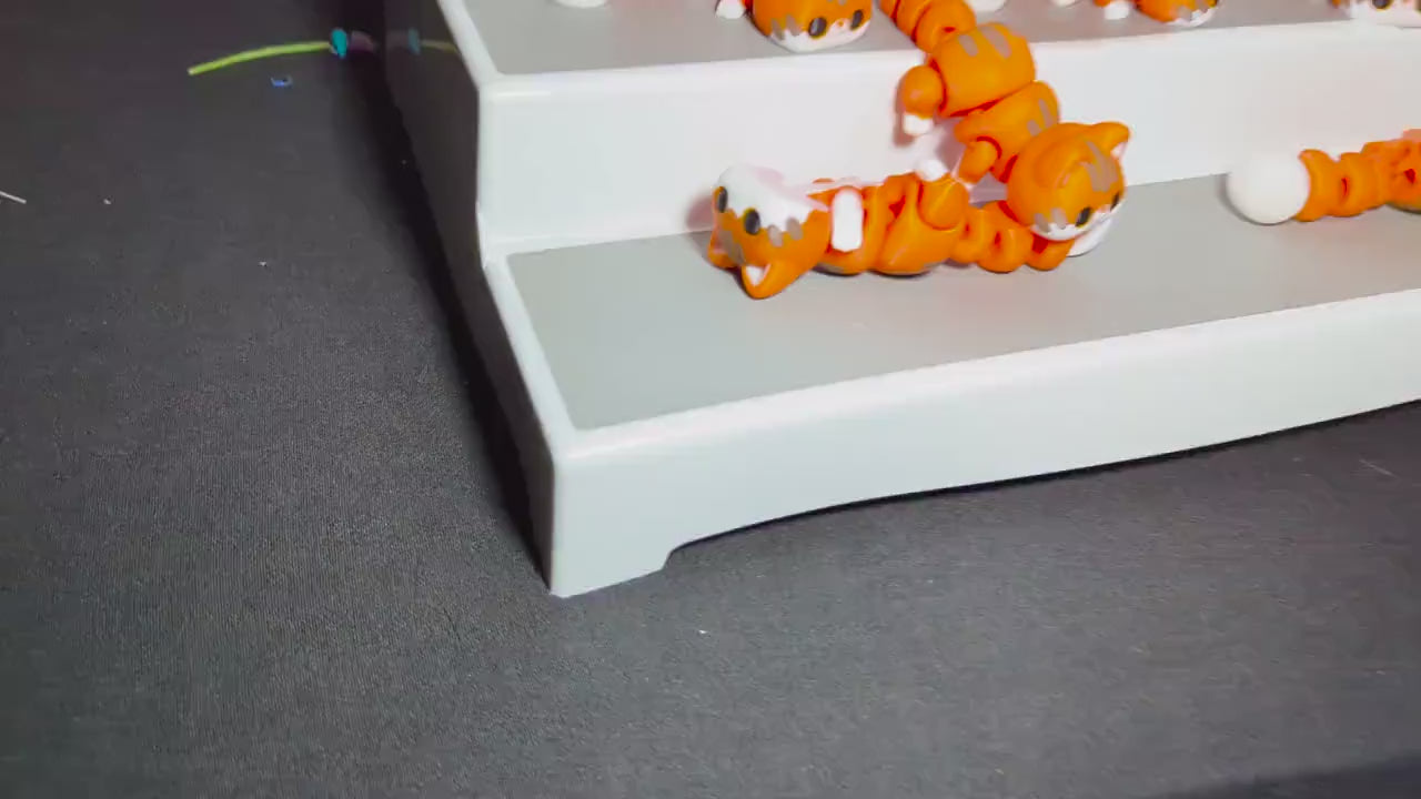 3D Printed Articulated Cat Fidget Toy – Cute Orange Tabby Desk Pet, Flexible Kitty Gift for Cat Lovers, Fun Animal Collectible Decor