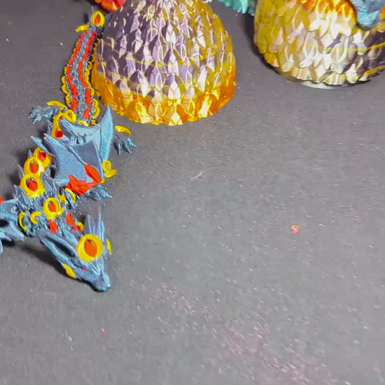 Nightwing Dragon Articulated 3D Printed Fantasy Bat Fidget Toy Multi-Joint Flexible Desk Display Print-in-Place Anxiety and ADHD Stress Toy