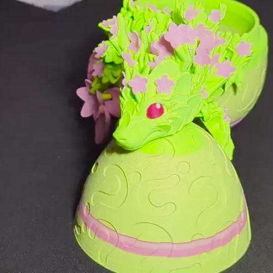3D Printed Cherry Blossom Dragon  Floral Fantasy Decor with Nature Inspired Details Articulated Spring flower Articulated Anxiety Relief