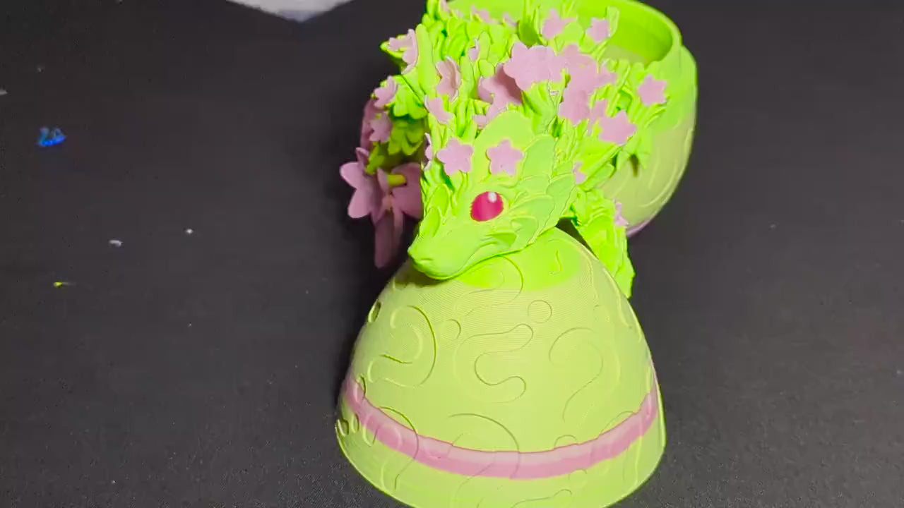 3D Printed Cherry Blossom Dragon  Floral Fantasy Decor with Nature Inspired Details Articulated Spring flower Articulated Anxiety Relief