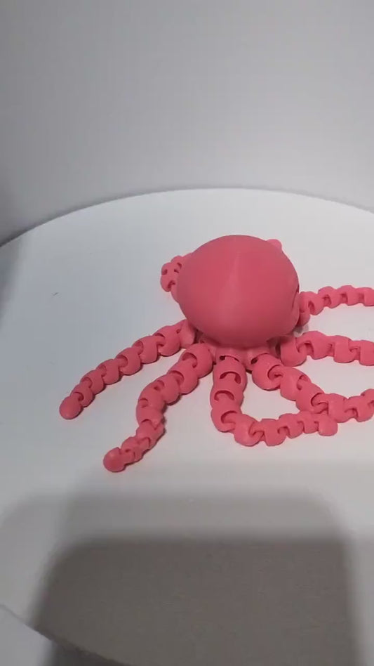 Oceanic Oct-Flex Fun - Colorful 3D Printed Fidget Toy for Kids"Articulated Octopus Fidget  Flexible Fidget Desk Pet
