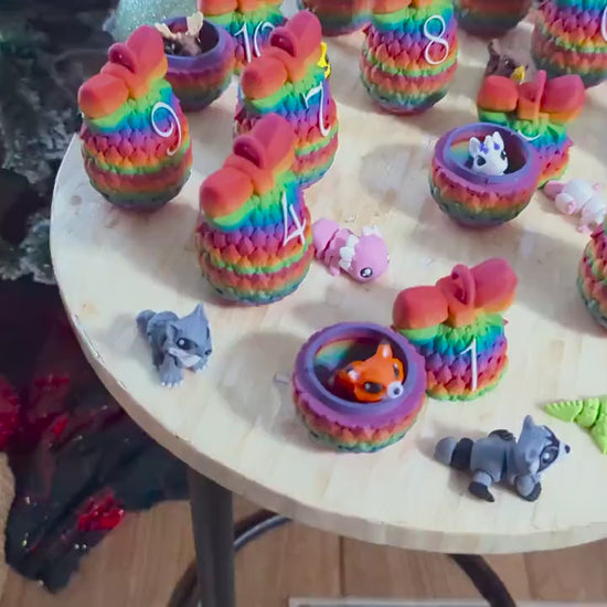 12 Days of Christmas Advent Calendar mini animal inside 3D Printed Countdown Holiday