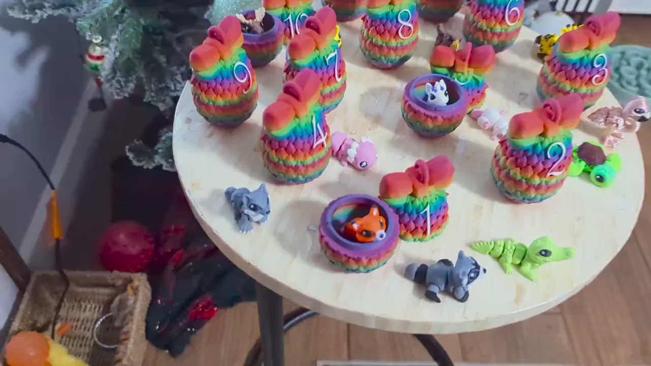 12 Days of Christmas Advent Calendar mini animal inside 3D Printed Countdown Holiday