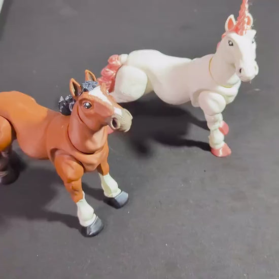 Horse Unicorn Fantasy 3D Printed Articulated Flexible Animal Equestrian Collectible Fidget Toy Desk Decor