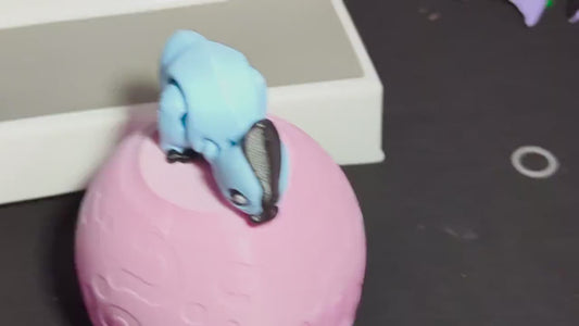 3D Printed Articulated Parasaur Blue Black Flexible Dinosaur Fidget Toy  Cute Dino Figurine  Unique Gift for Dinosaur Lovers  Desk Pet Decor