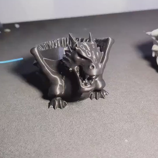 Fierce Dragon Trinket Holder | 3D Printed Mythical Creature Trinket Holder | Fantasy Desk or Shelf Decor
