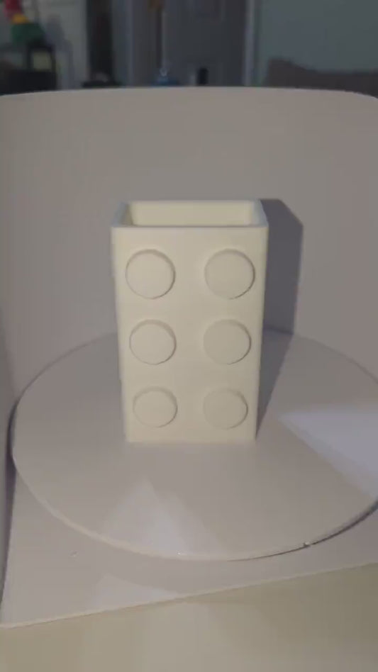 Brick-Inspired Pen Holder – 3D Printed Pencil or Toothbrush Organizer – Colorful Storage for Kids, Lego Fans, or Classrooms,  Fun  Holder