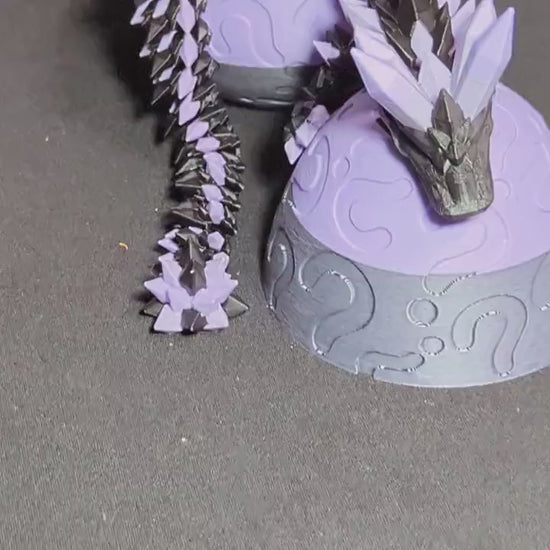 3D Printed Crystal Articulated Dragon, Dragon Egg, Dragon Toy Handmade Childrens Toys, Crystal Dragon with Dragon Egg Fidget Toy, Desk Decor