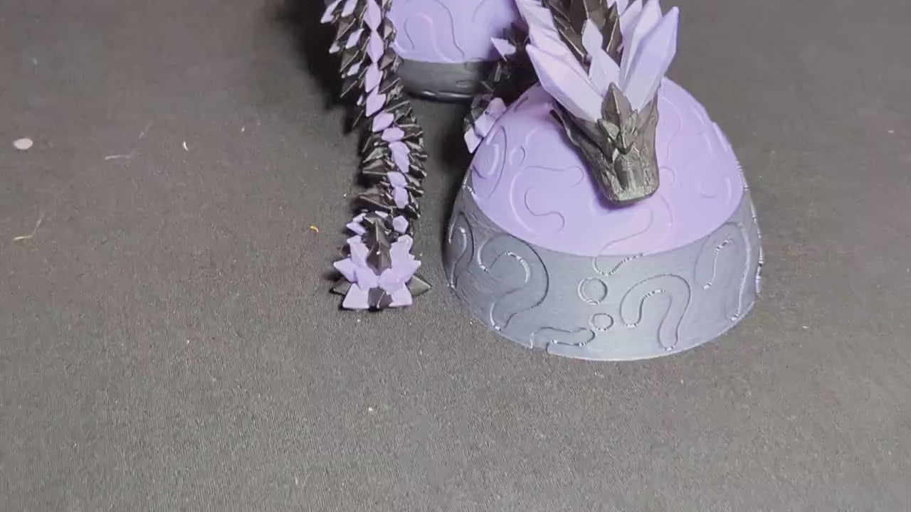 3D Printed Crystal Articulated Dragon, Dragon Egg, Dragon Toy Handmade Childrens Toys, Crystal Dragon with Dragon Egg Fidget Toy, Desk Decor