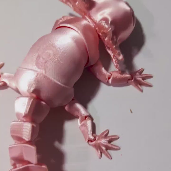 Articulated Axolotl Figurine – Flexible 3D Printed Axolotl Fidget Toy & Desk Collectible