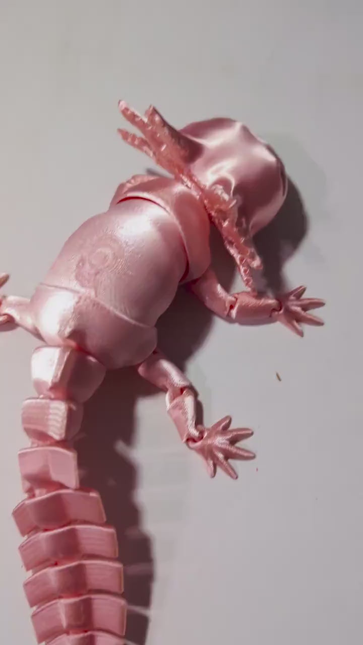 Articulated Axolotl Figurine – Flexible 3D Printed Axolotl Fidget Toy & Desk Collectible
