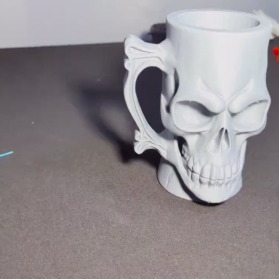 Skeleton Skull Drink Mug | 3D Printed Gothic Cup Holder | Spooky Decor or  Gift  Gothic 3D Printed Skull Holder | Creepy Desk or Shelf Decor