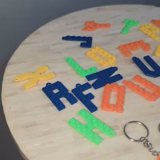 Letter Key chain Custom Brick- Personalized Alphabet Block Key chains in Fun Colors - Perfect Gift for Kids, Friends, and LEGO Enthusiasts