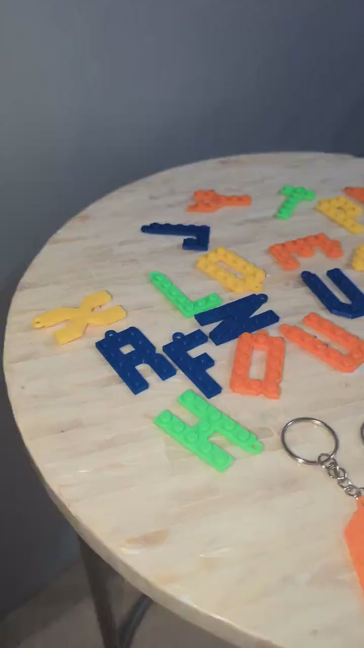 Letter Key chain Custom Brick- Personalized Alphabet Block Key chains in Fun Colors - Perfect Gift for Kids, Friends, and LEGO Enthusiasts