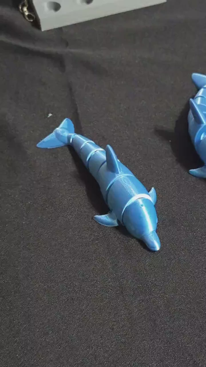 Articulated Dolphin Toy - 3D Printed Flexi Dolphin Fidget Gift - Ocean Animal Collectible. Anxiety relief toy . Fun for all ages