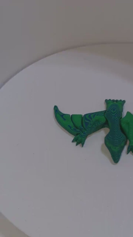 Articulated Pterodactyl Dinosaur Toy 3D Printed Flexi Dragon Toy Colorful Desk animal, Flexible Flying Dinosaur, Anxiety and stress relief